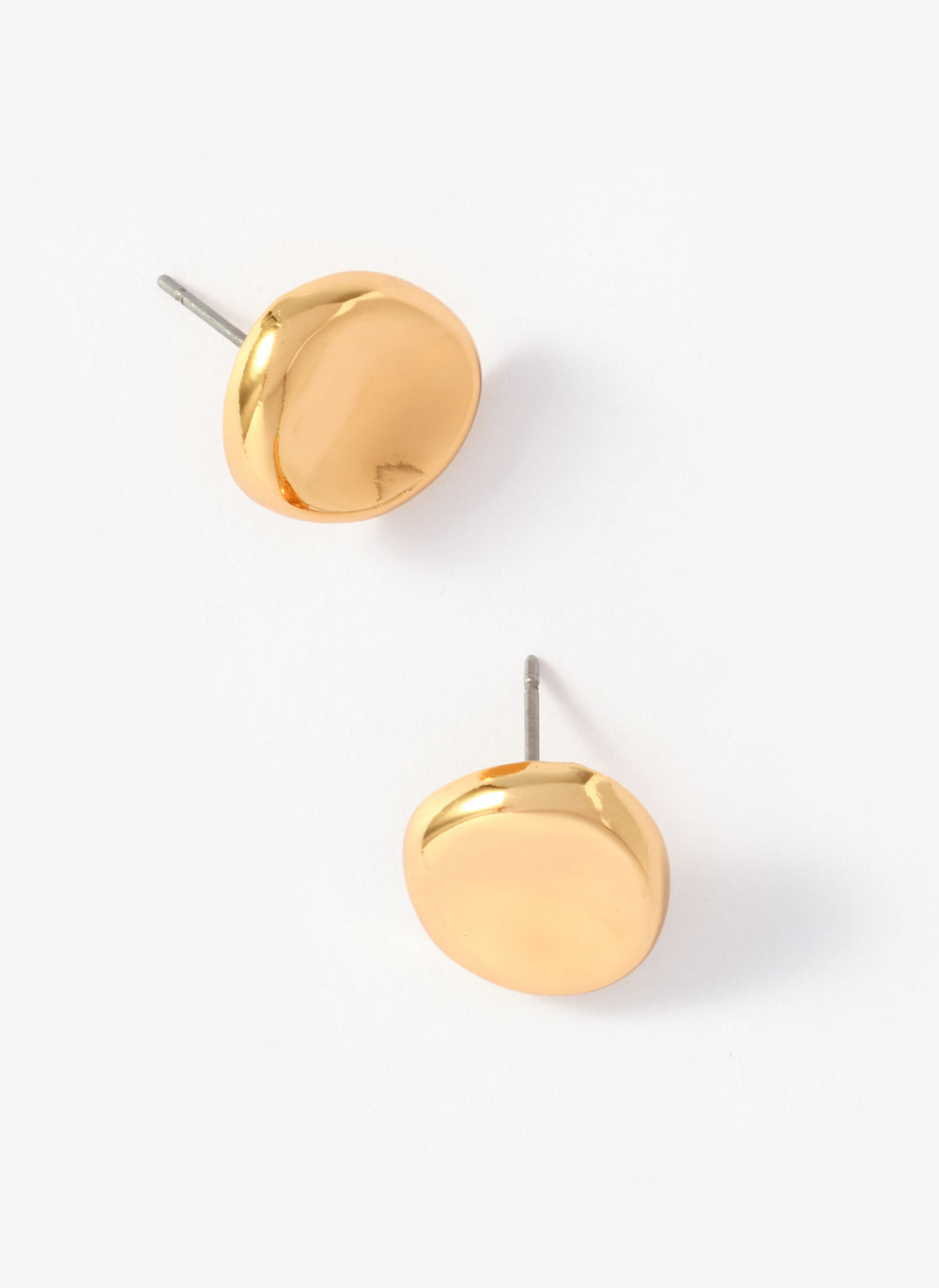 Gold Tone Shiny Stud Earrings
