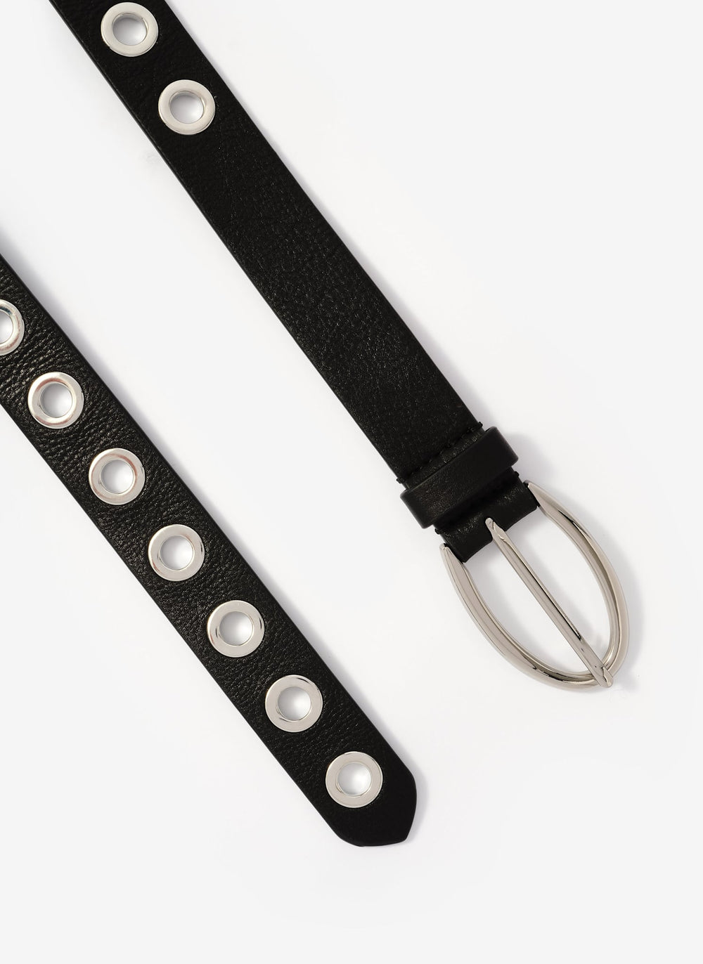 Black Leather Eyelet Belt