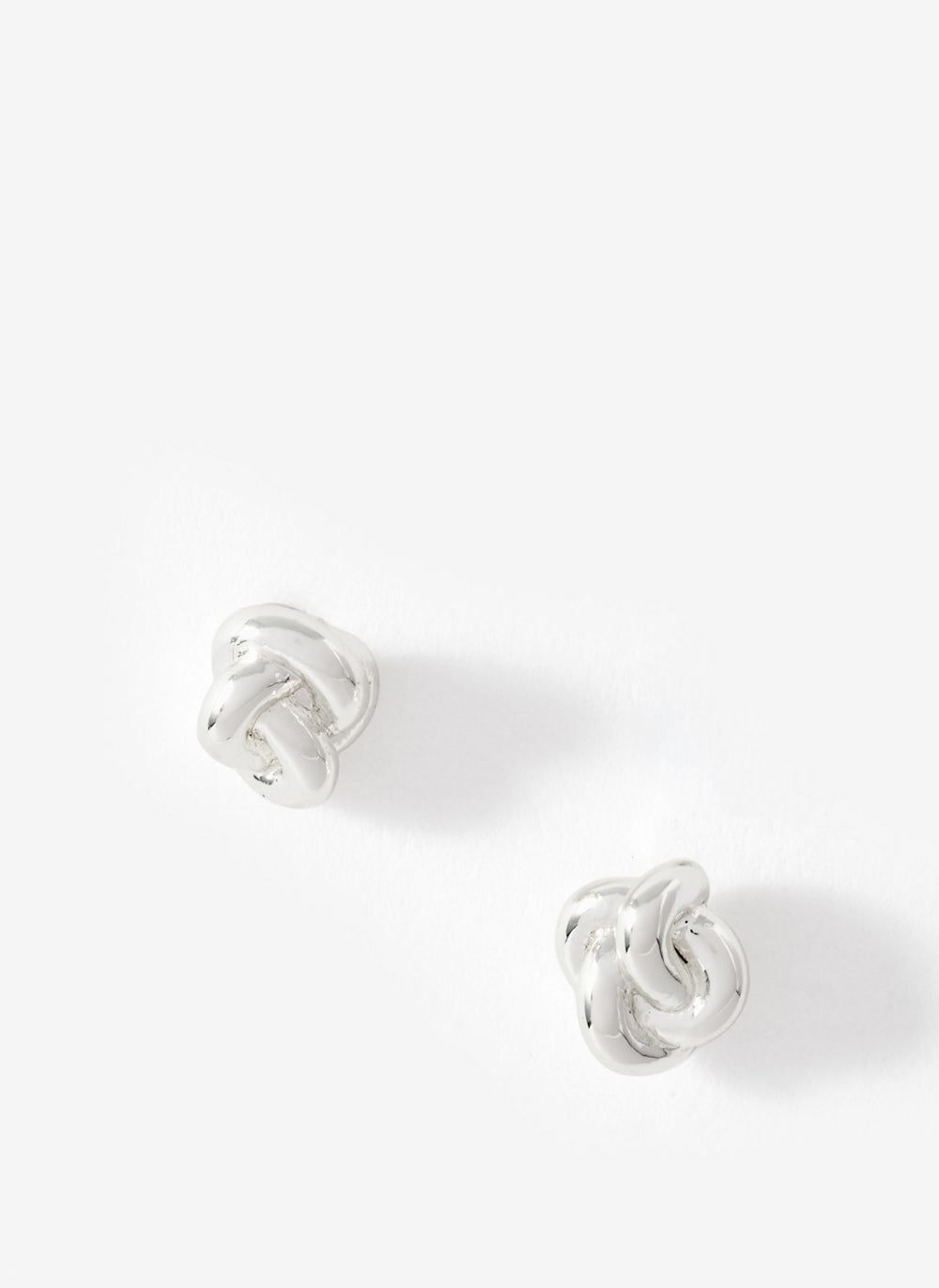 Silver Plated Knot Stud Earrings