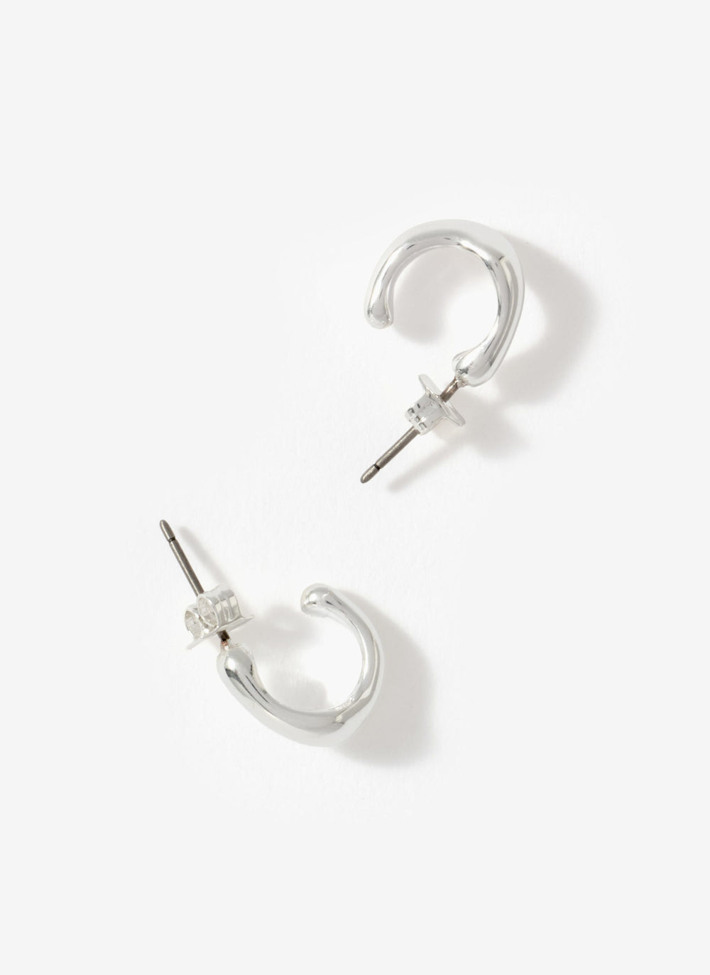 Silver Plated Wave Mini Hoops