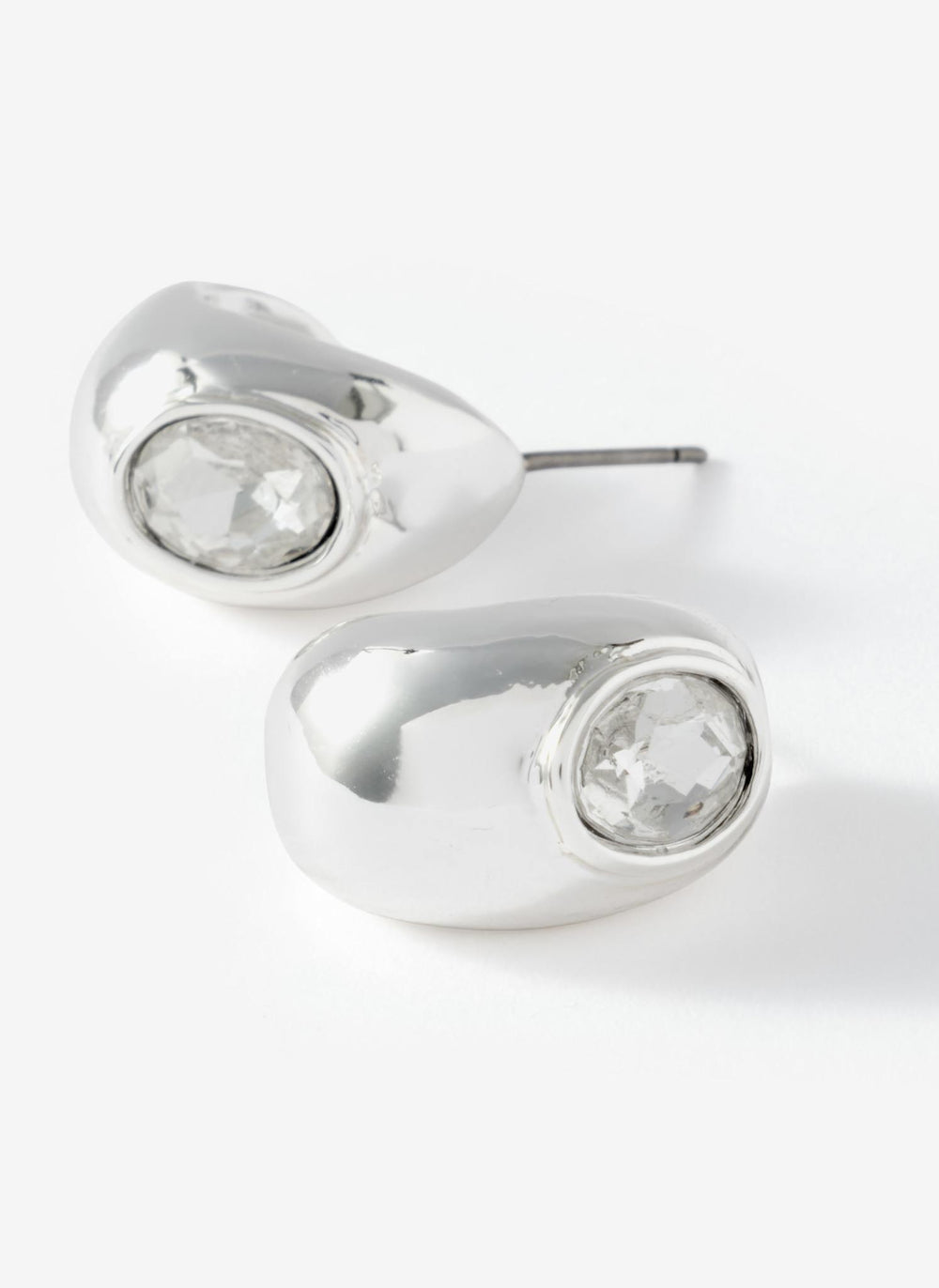 Silver Tone Crystal Mix Hoop Earrings