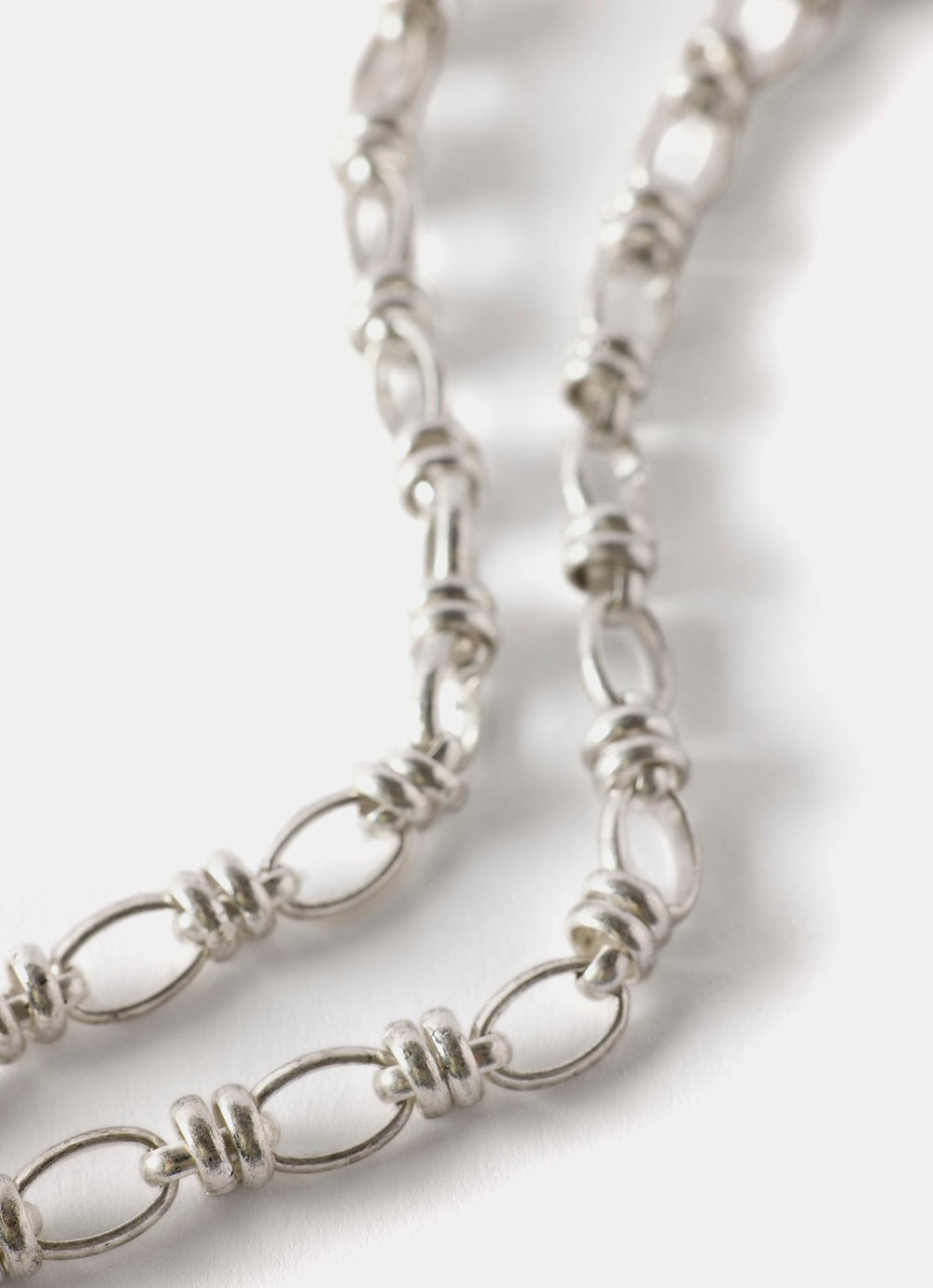 Silver Tone Heart Chain Necklace