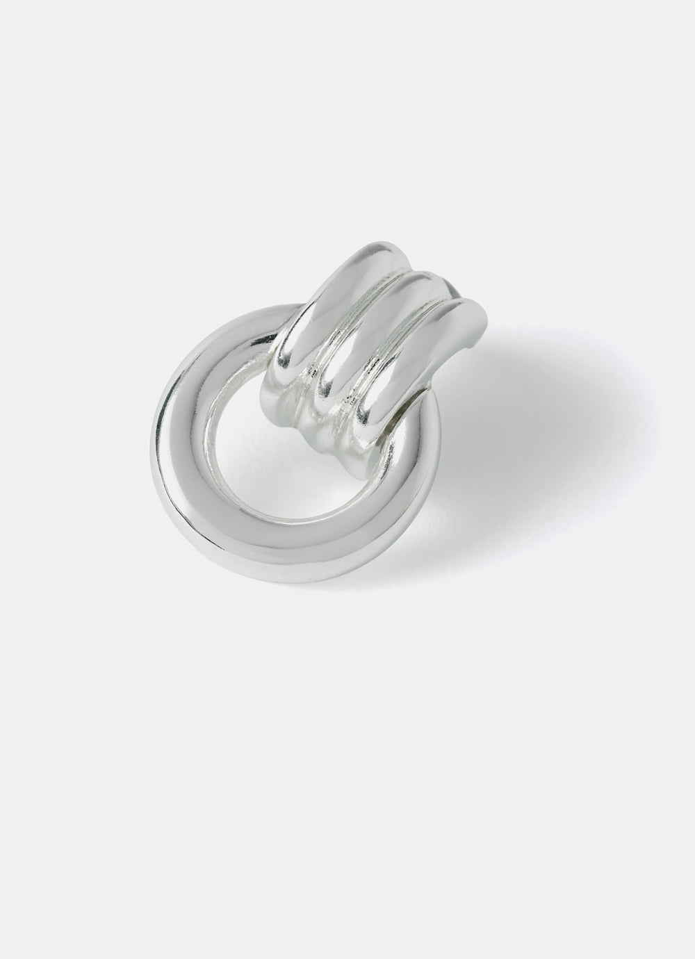 Silver Tone Link Hoop Earrings