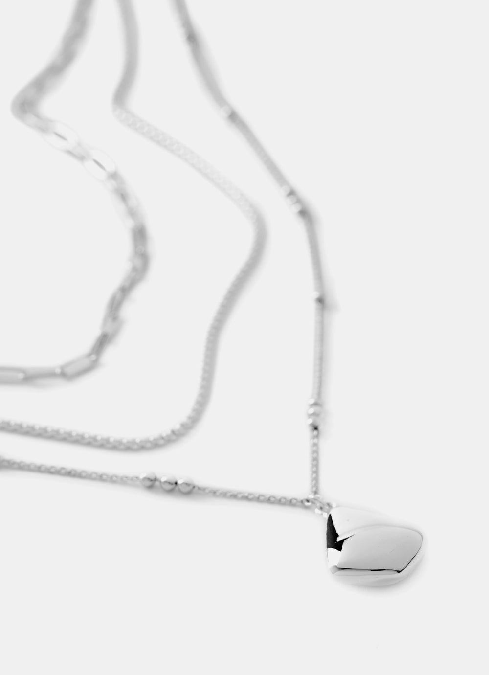 Silver Tone Layered Necklace