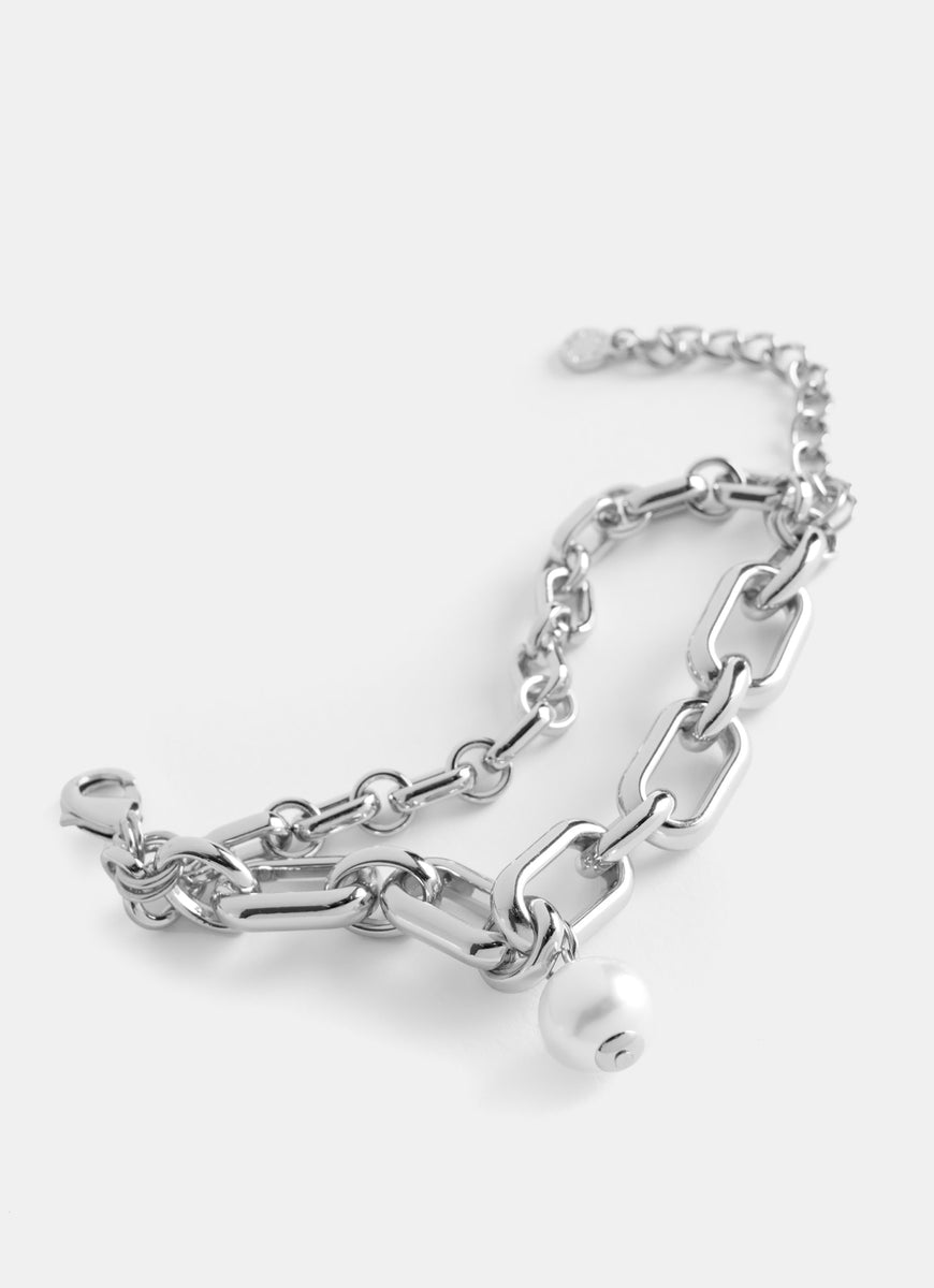 Silver Tone Layered Bracelet Mint Velvet