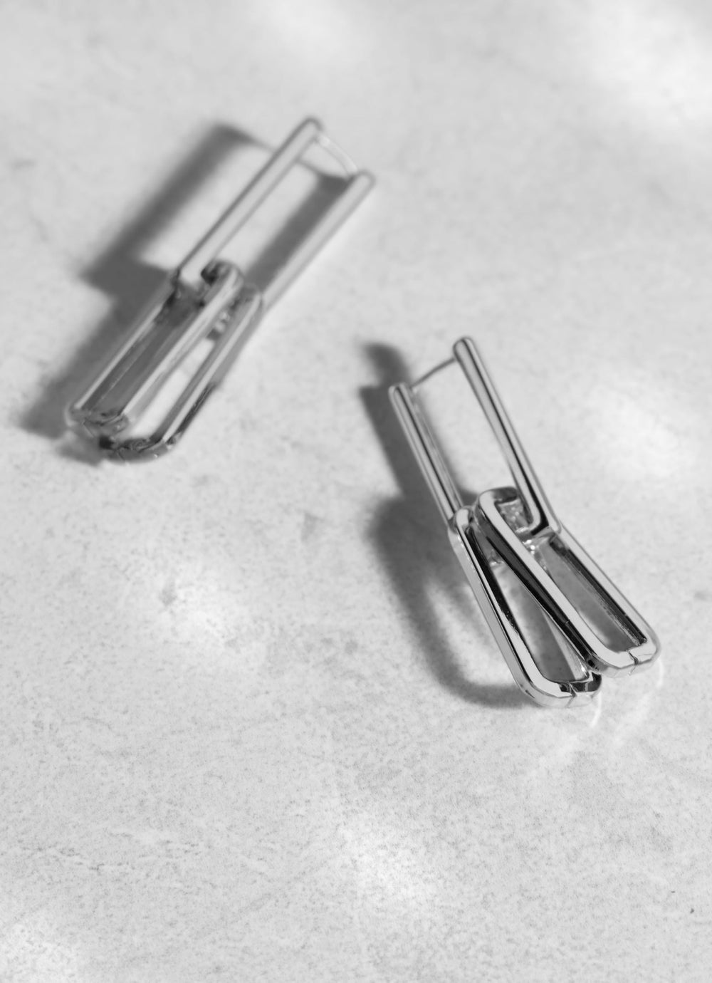 Silver Tone Link Earrings