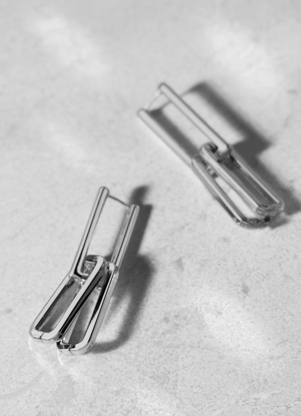 Silver Tone Link Earrings