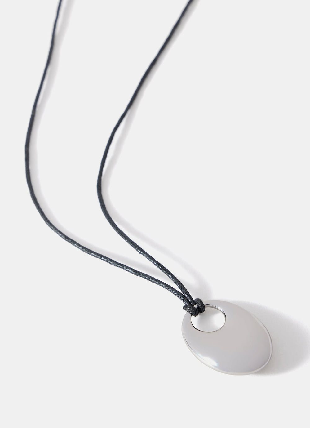 Silver Tone Rope Pendant Necklace