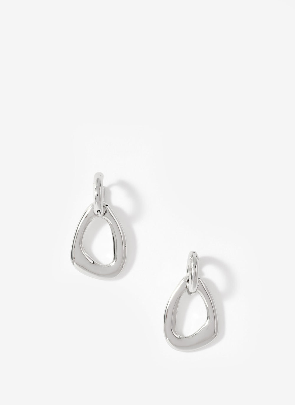 Silver Tone Sculpted Drop Earrings