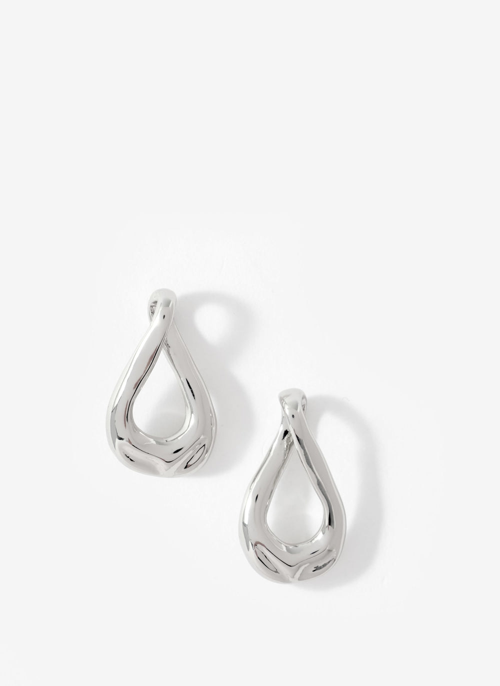 Silver Tone Sculpted Wave Earrings