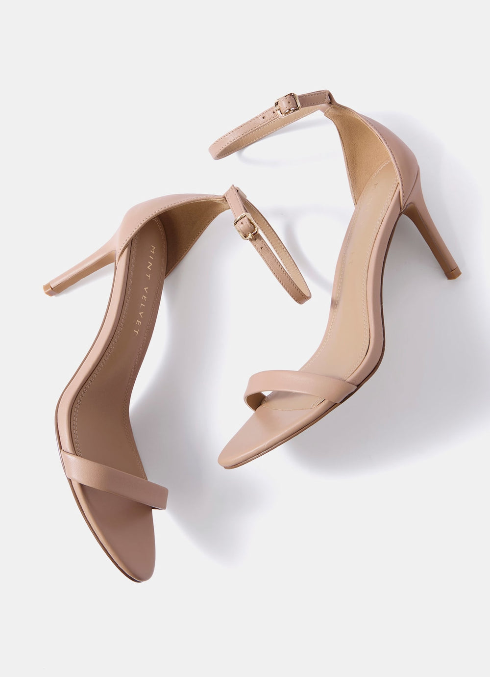 Skye Neutral Leather Strappy High Heels