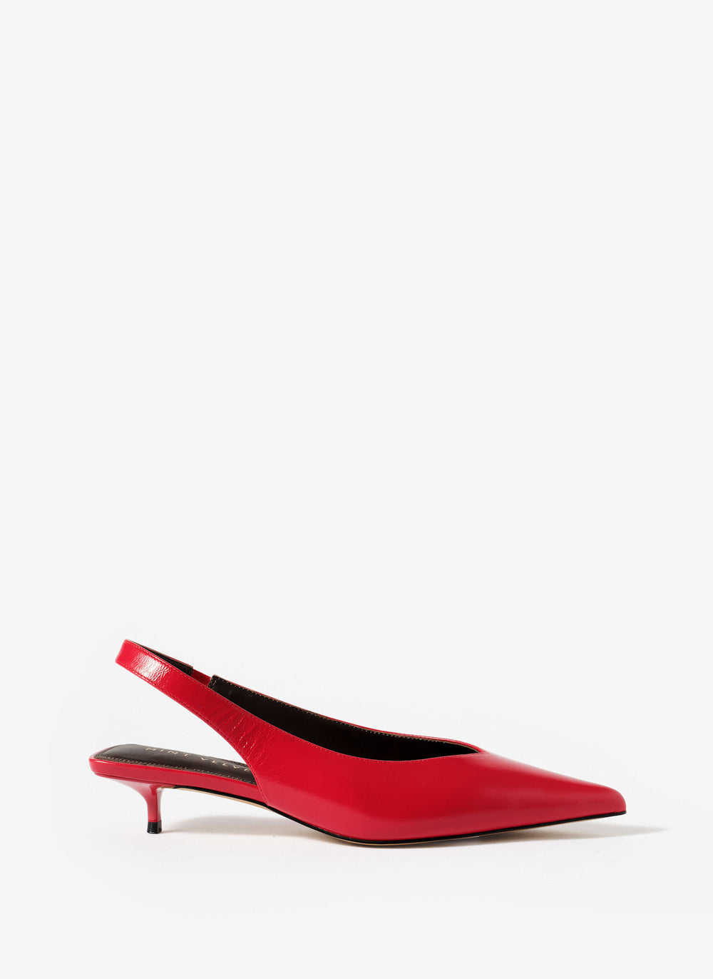 Skye Red Leather Slingback Court Heels