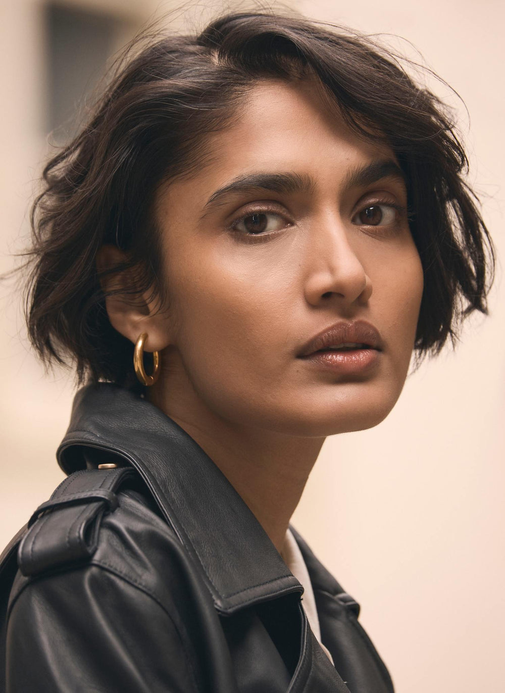 Gold Plated Stainless Steel Large Hoop Earrings