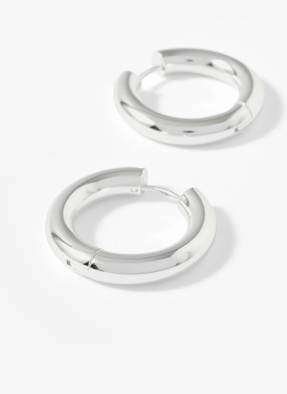 Silver Stainless Steel Large Hoop Earrings