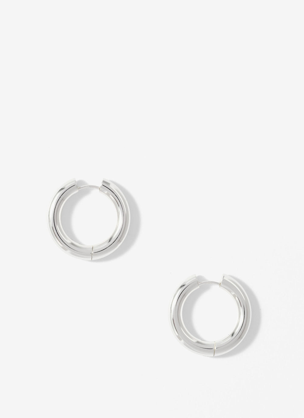 Silver Stainless Steel Large Hoop Earrings