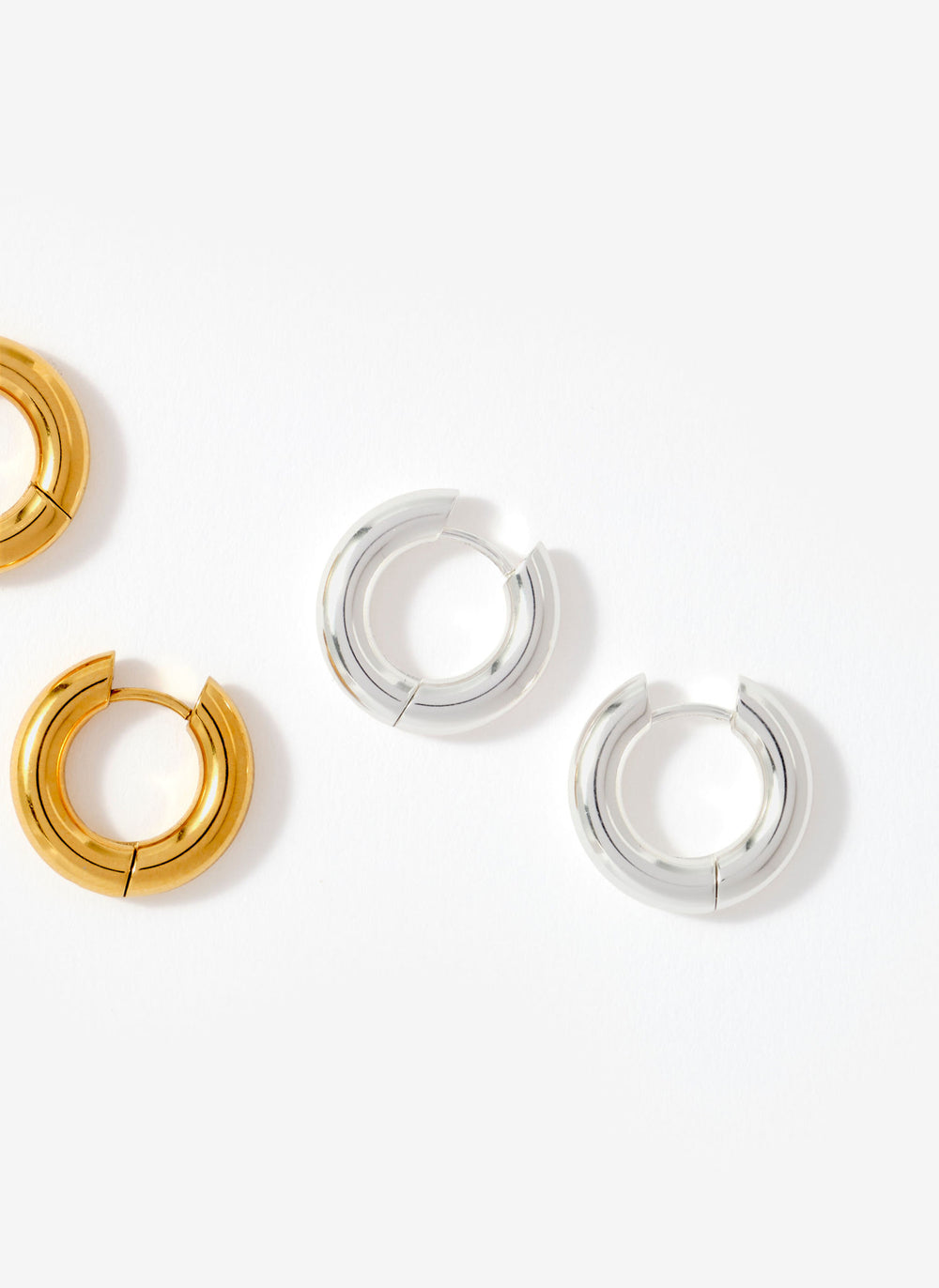 Silver Stainless Steel Mini Hoop Earrings