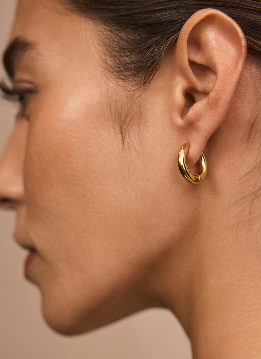 Gold Plated Stainless Steel Mini Hoop Earrings