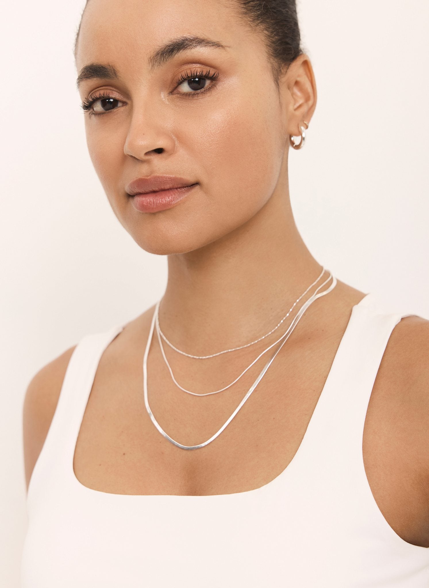Silver Stainless Steel Triple Layered Necklace – Mint Velvet