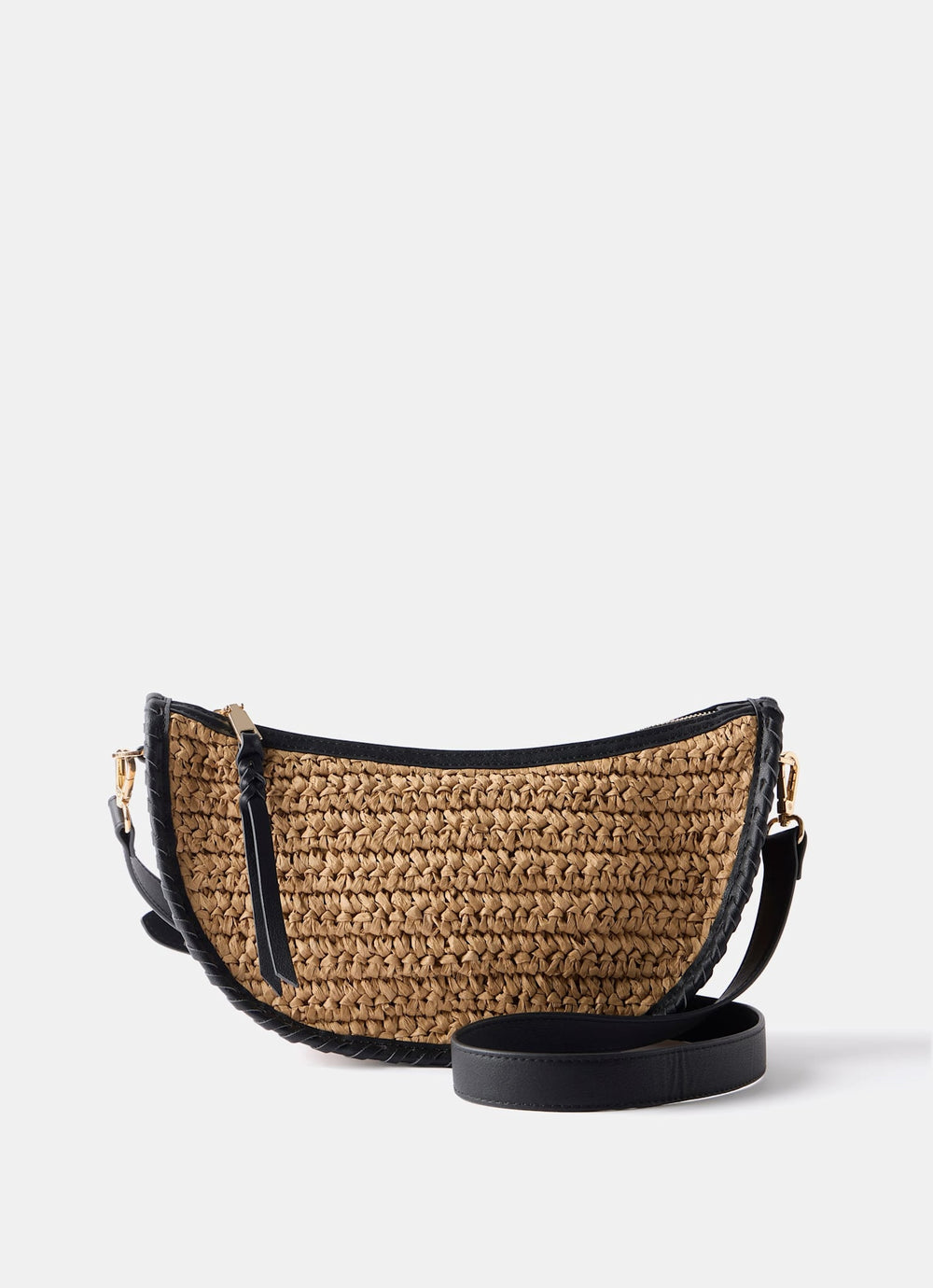 Neutral Woven Crossbody Bag