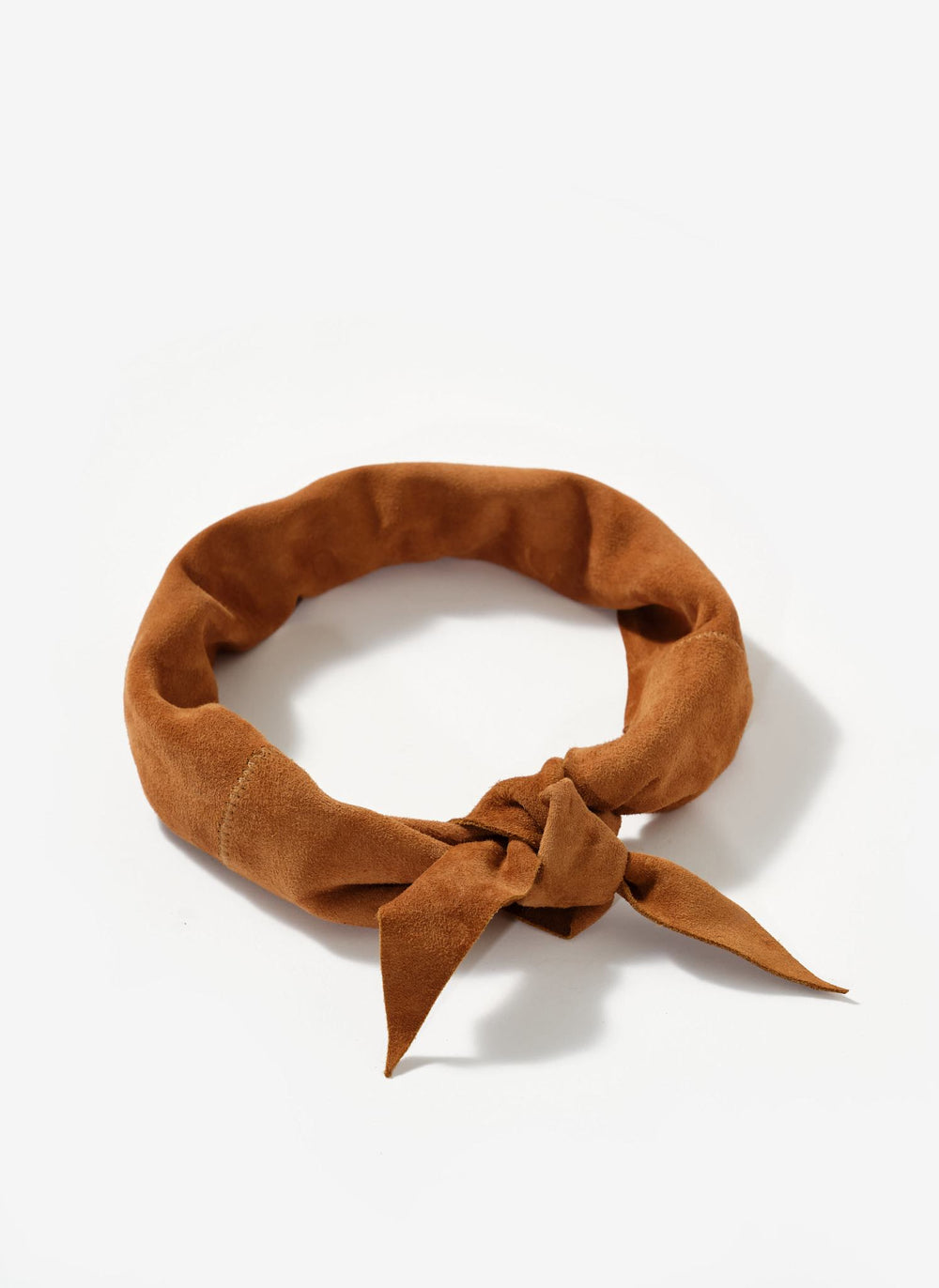 Tan Suede Mini Triangle Neck Scarf