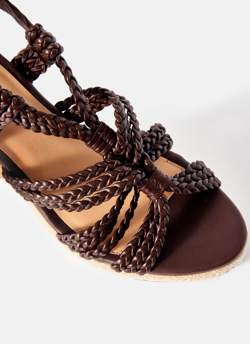 Susie Brown Leather Rope Wedge Heels