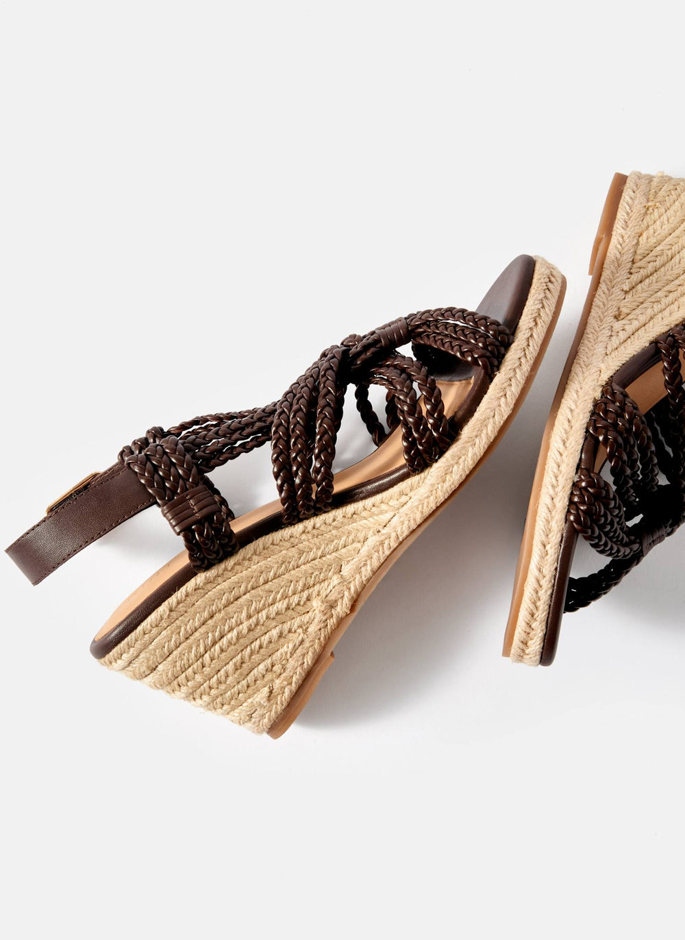 Susie Brown Leather Rope Wedge Heels