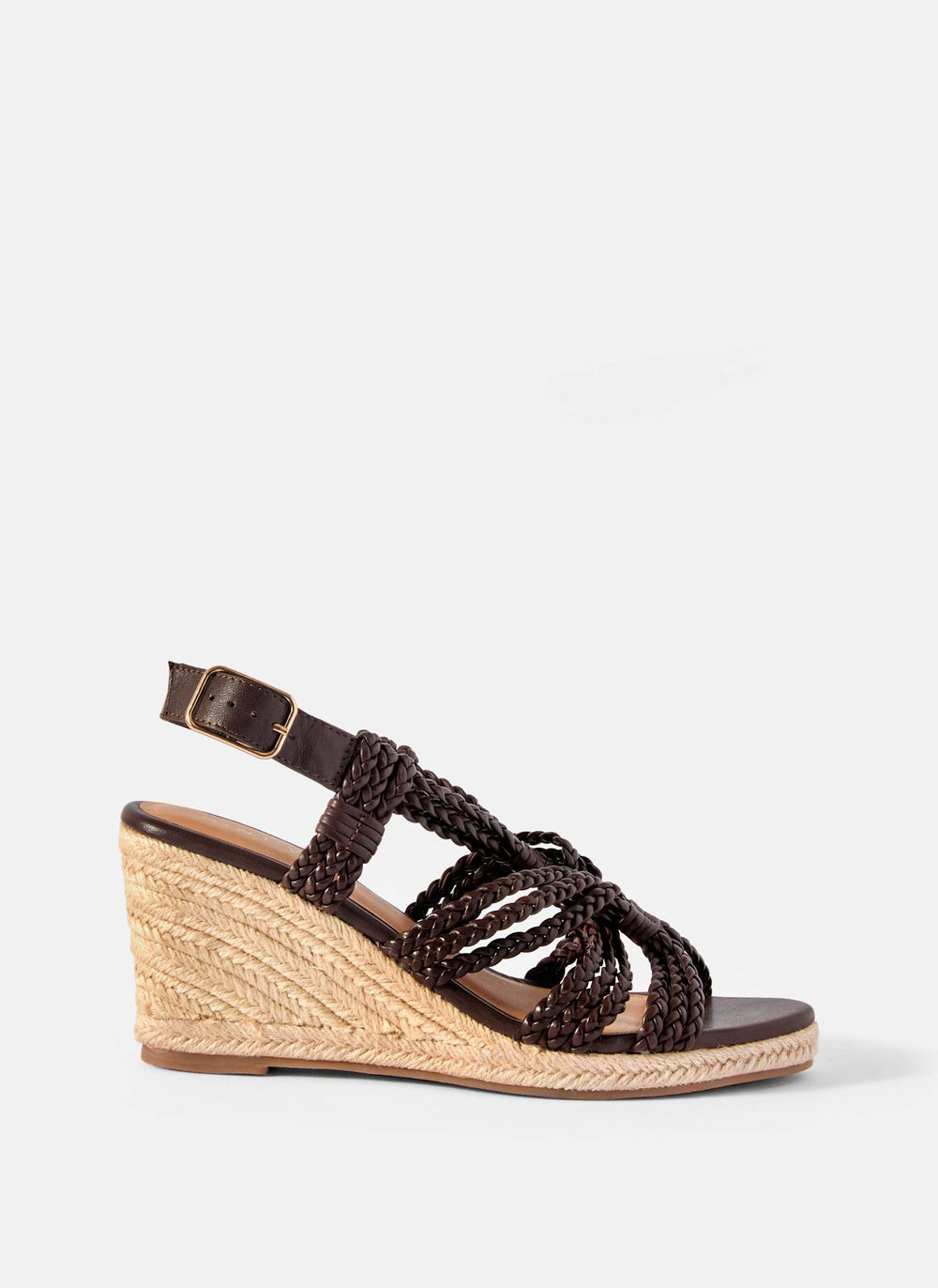 Susie Brown Leather Rope Wedge Heels