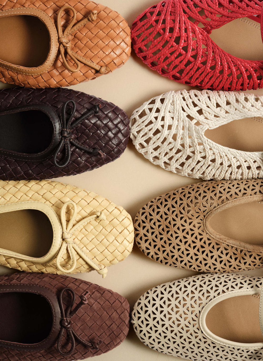 Tabi Cream Leather Ballet Flats