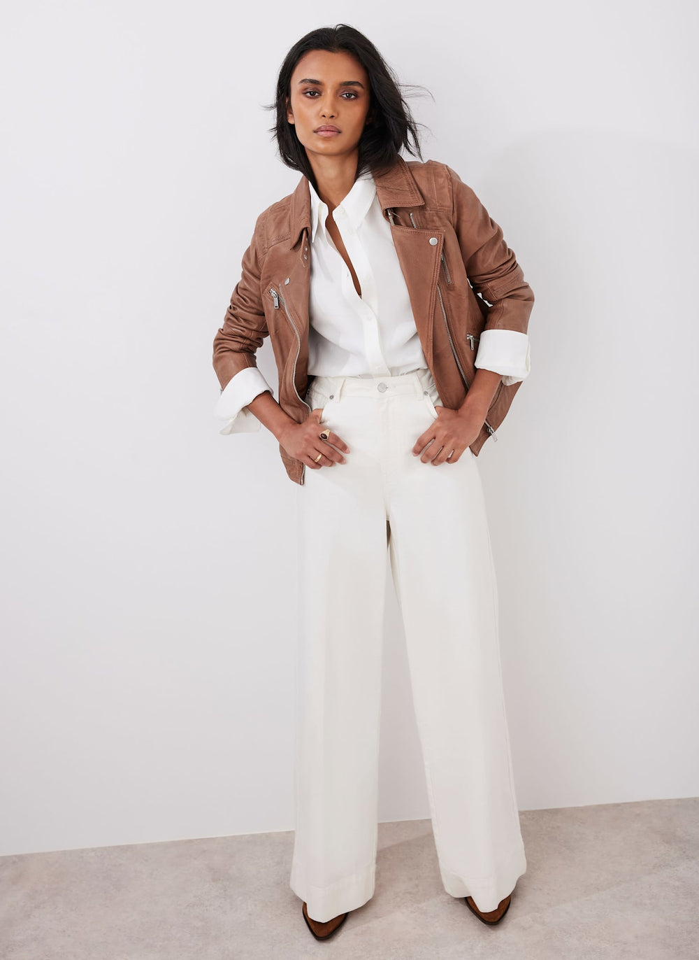 Tan Casual Leather Jacket