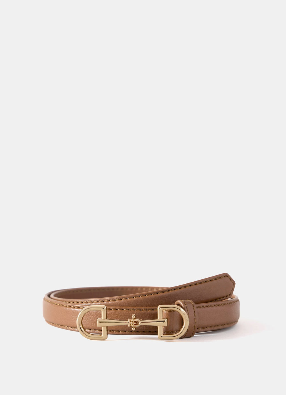 Tan Leather Snaffle Detail Belt