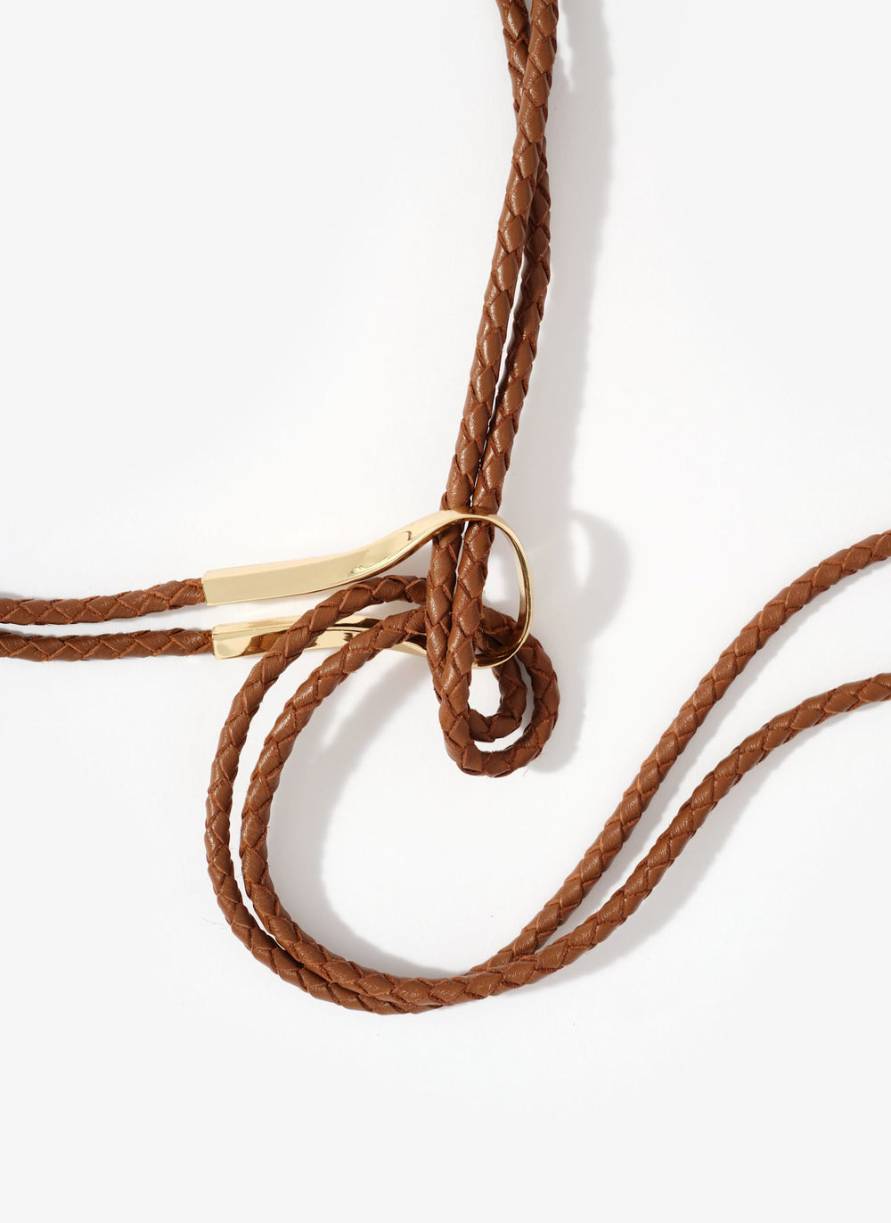 Tan Leather Tie Waist Belt