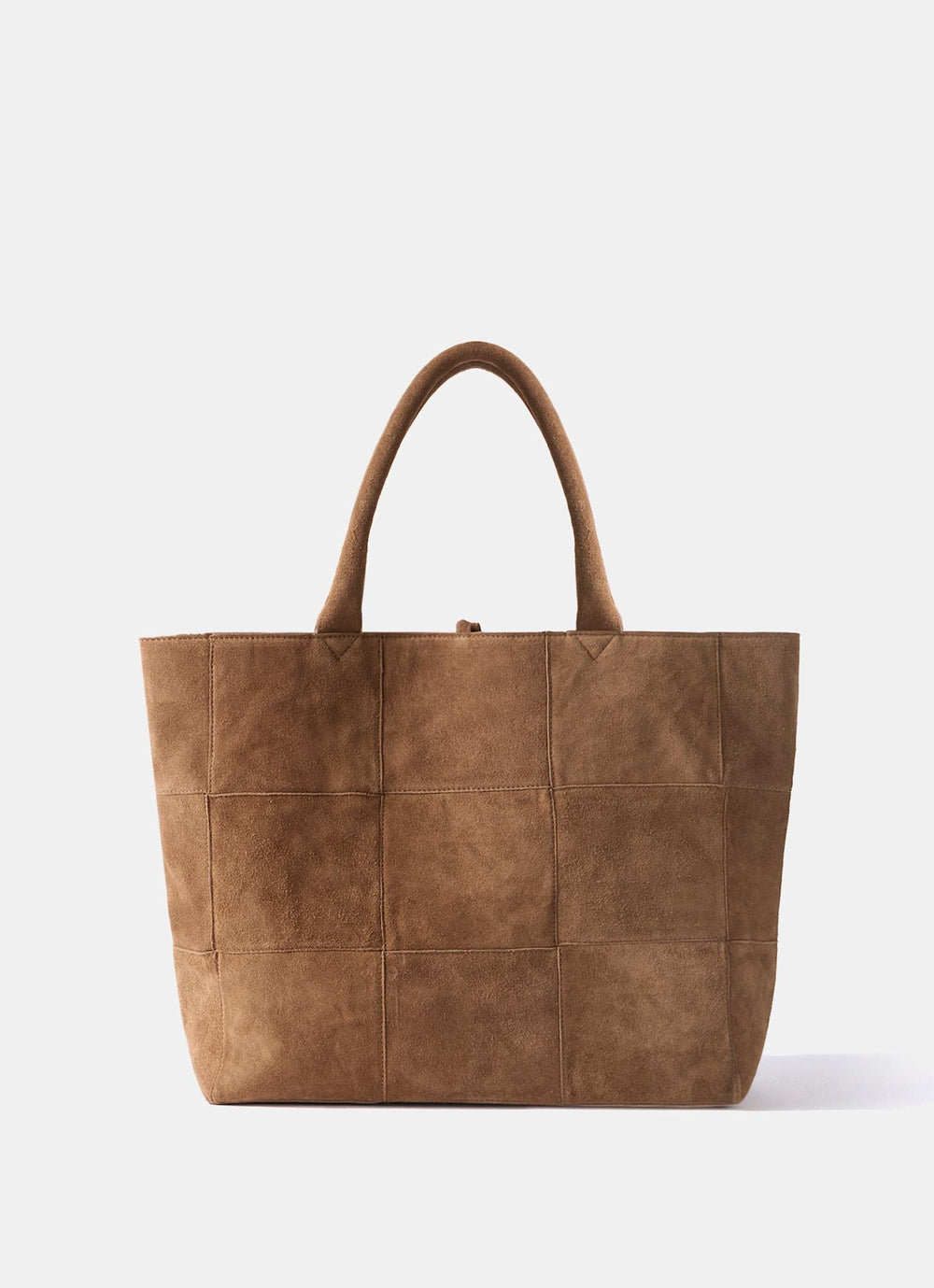 Mia Tan Suede Woven Tote Bag