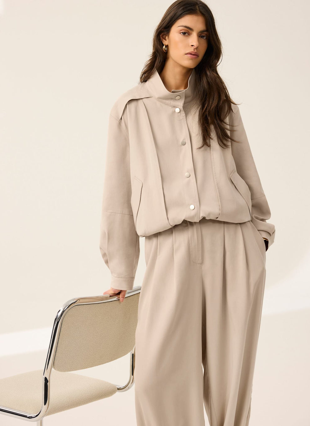 Neutral Bomber Jacket