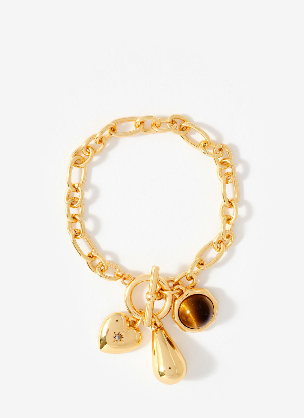 Gold Tone Resin Charm Bracelet