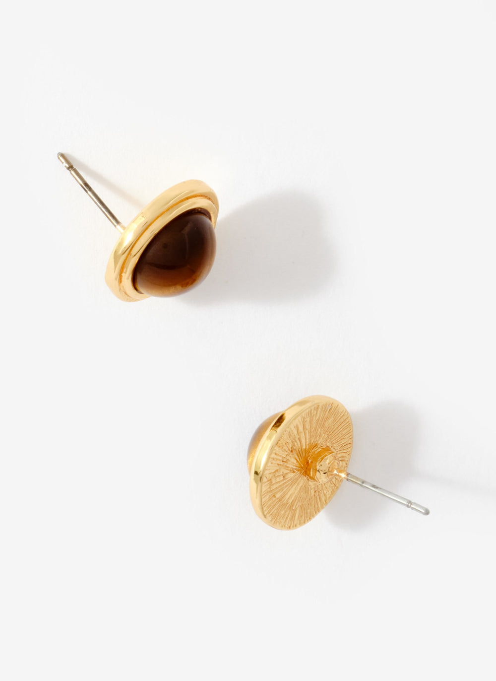 Gold Tone Resin Stud Earrings