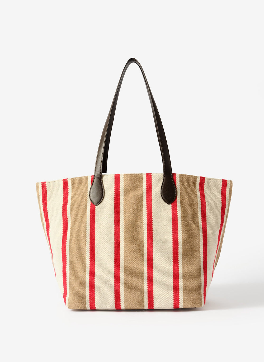 Tilly Neutral Striped Canvas Tote Bag
