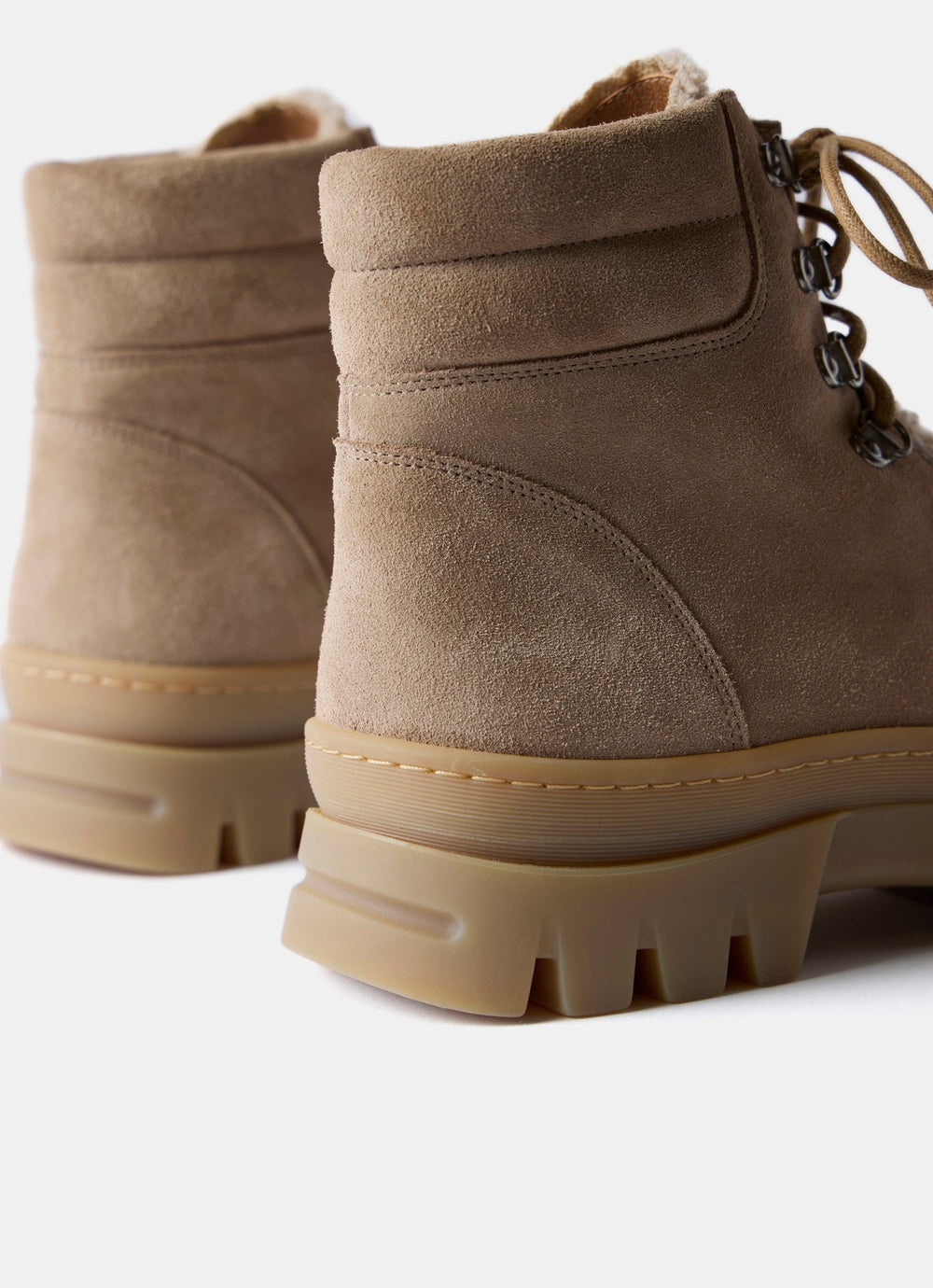 Neutral Borg Suede Hiking Boots