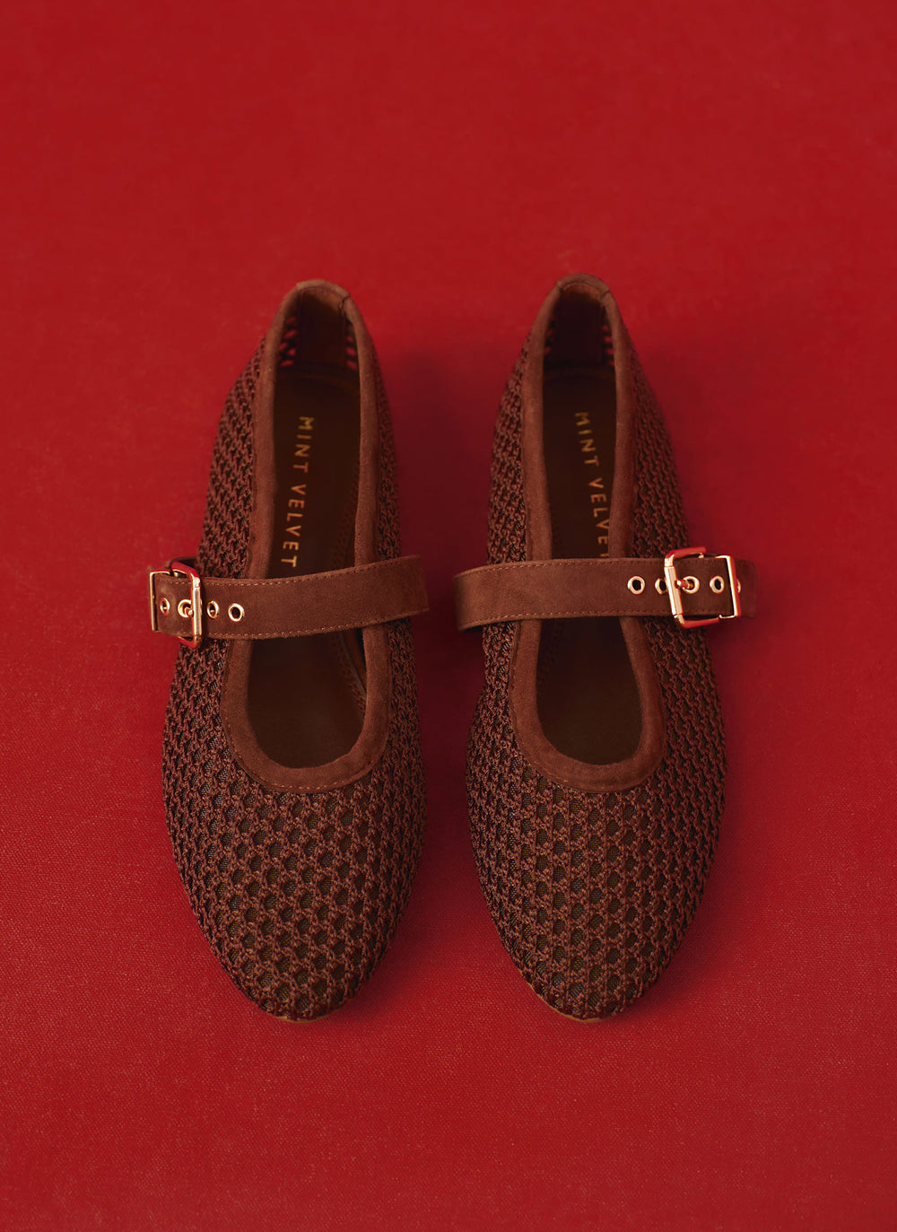 Trixie Brown Mesh Ballet Flat Pumps