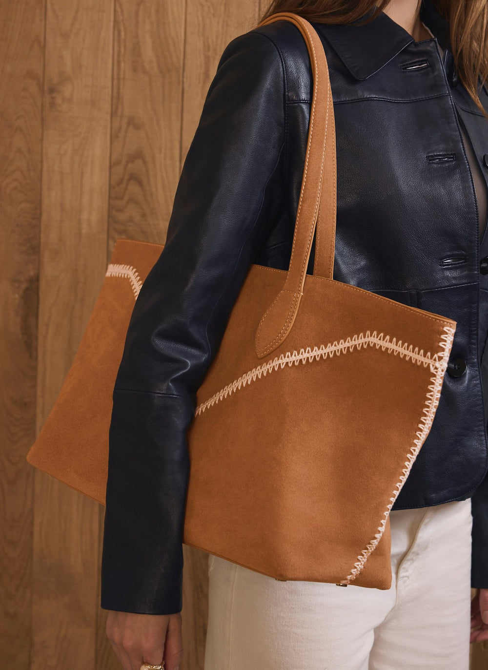 Tula Tan Suede Tote Bag