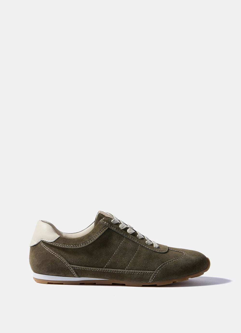 Vick Olive Green Suede Trainers