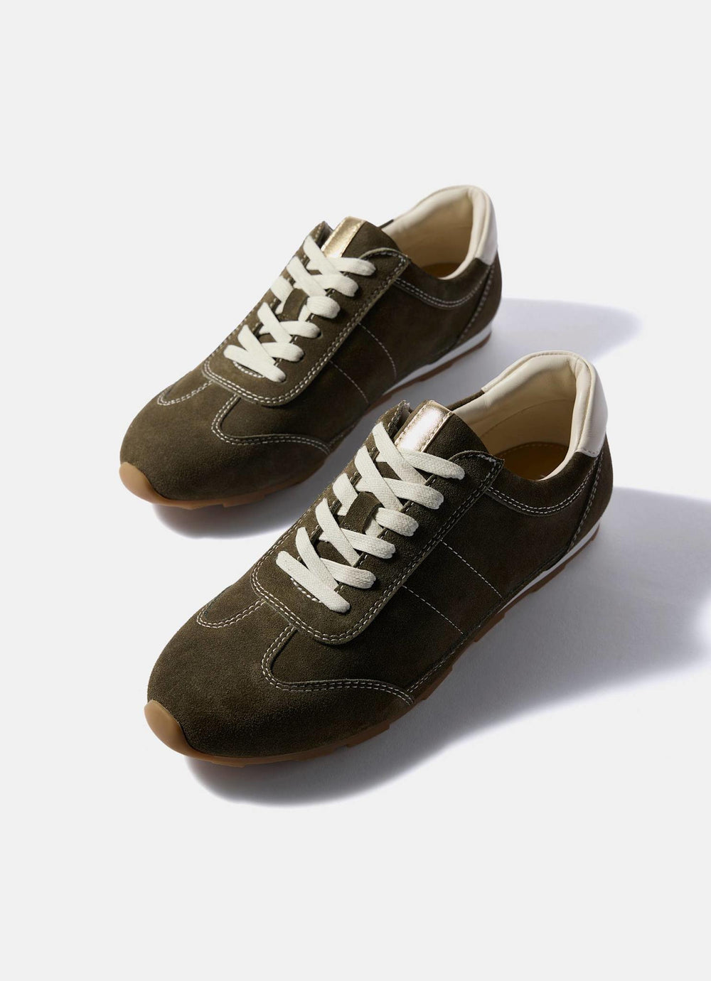 Vick Olive Green Suede Trainers