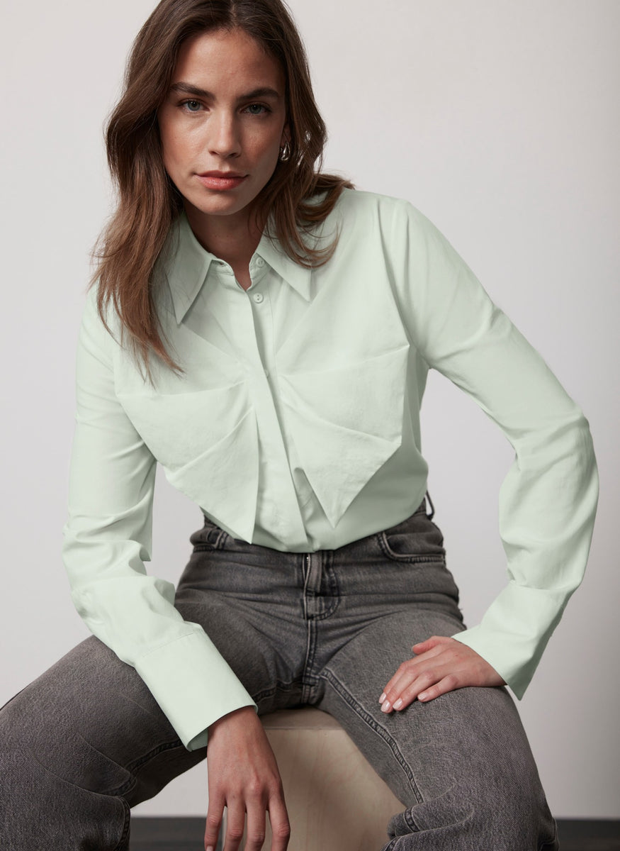 Green Bow Front Shirt Mint Velvet