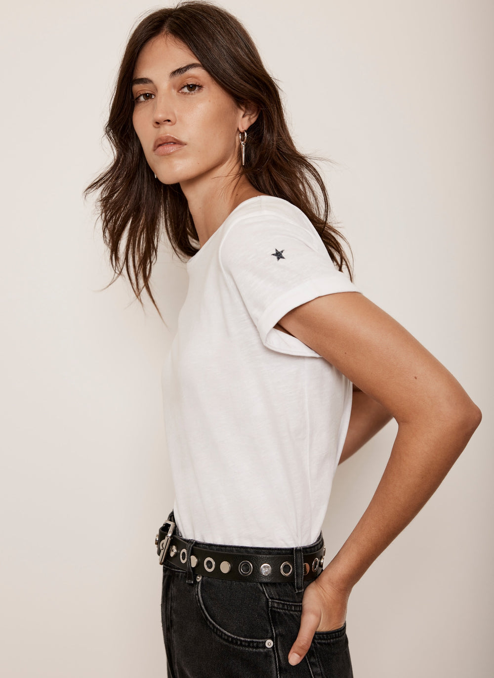 White Cotton Star T-Shirt