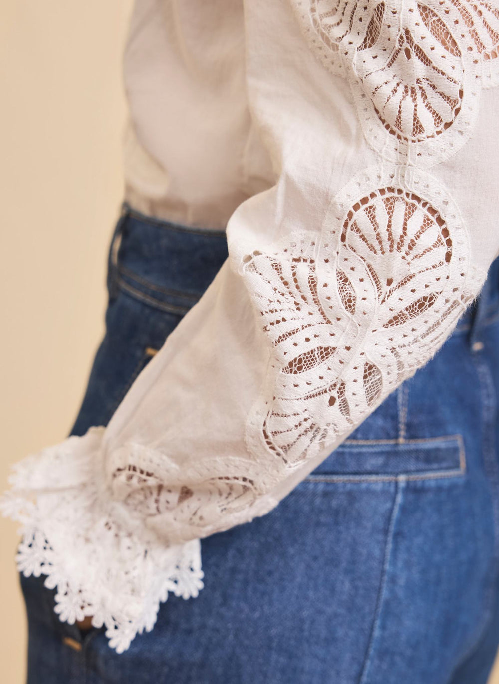 White Cotton Embroidered Blouse