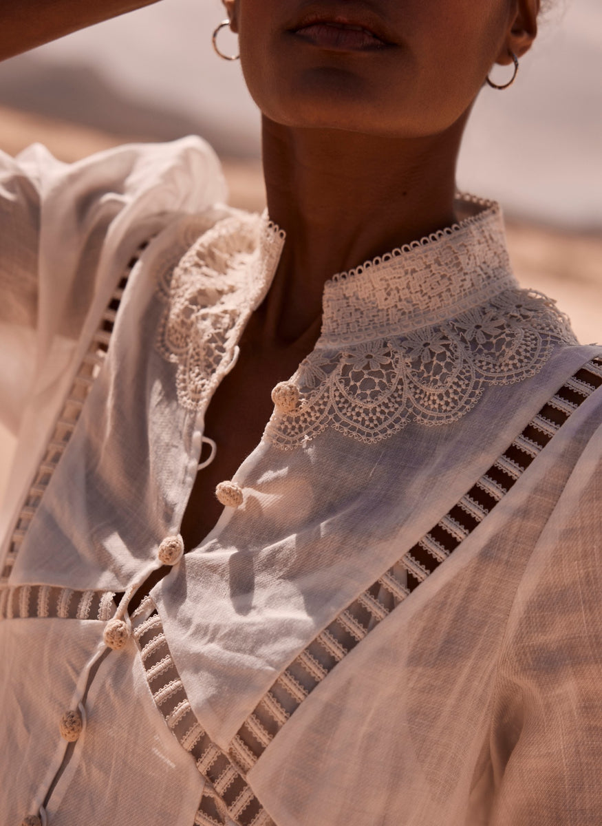 White Embroidered Mini Dress Mint Velvet