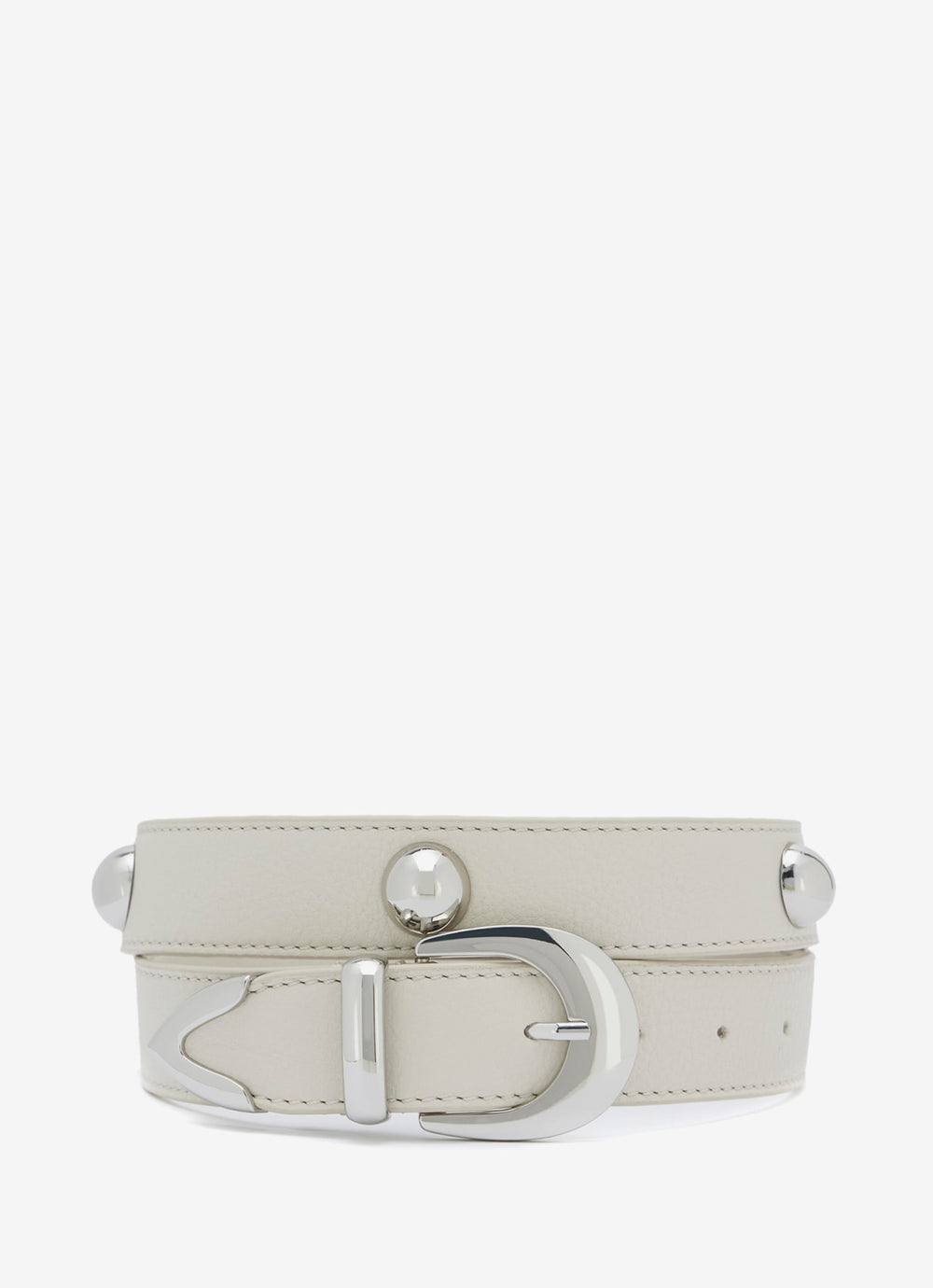 White Statement Leather Belt