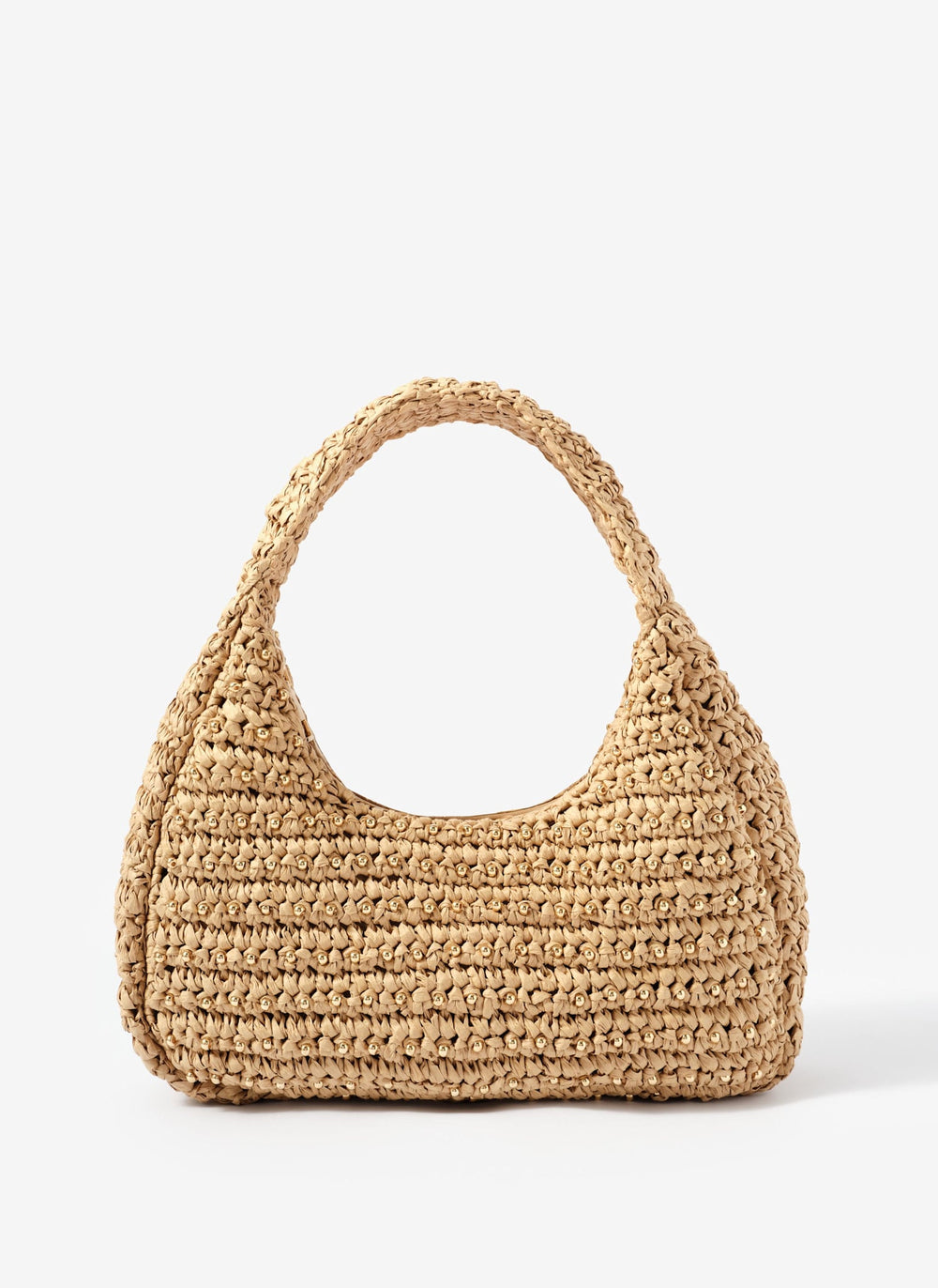 Winnie Neutral Woven Beaded Bag