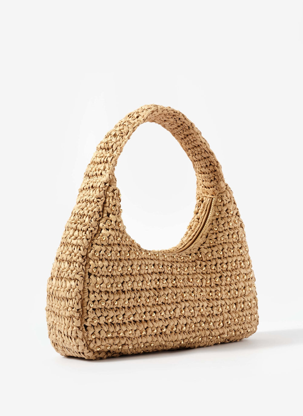 Winnie Neutral Woven Beaded Bag