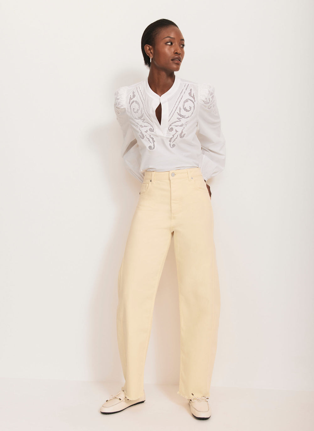 Yellow Barrel Leg Jeans