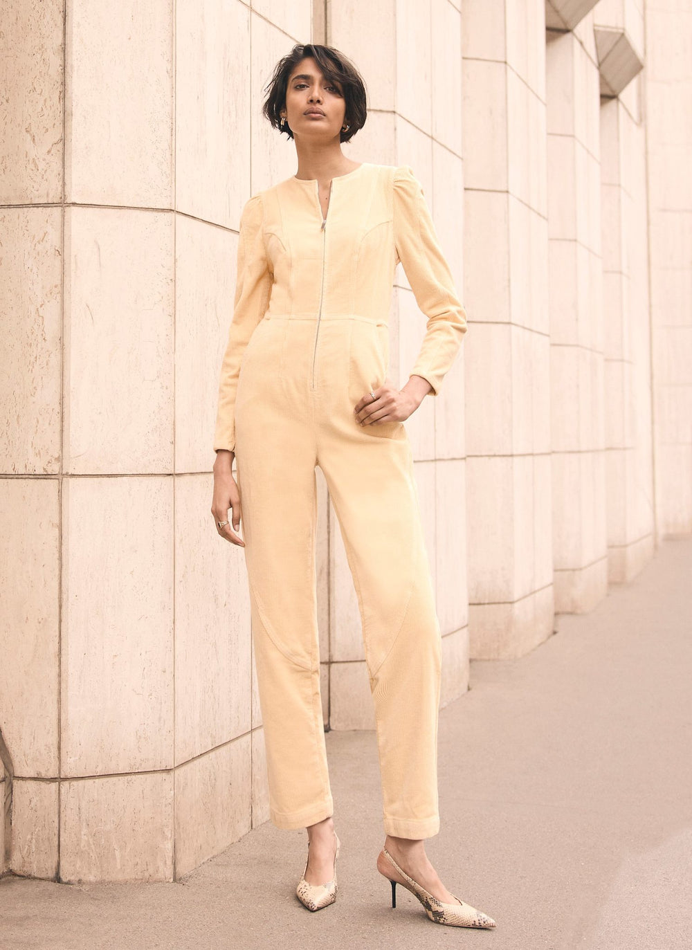 Butter Yellow Corduroy Jumpsuit